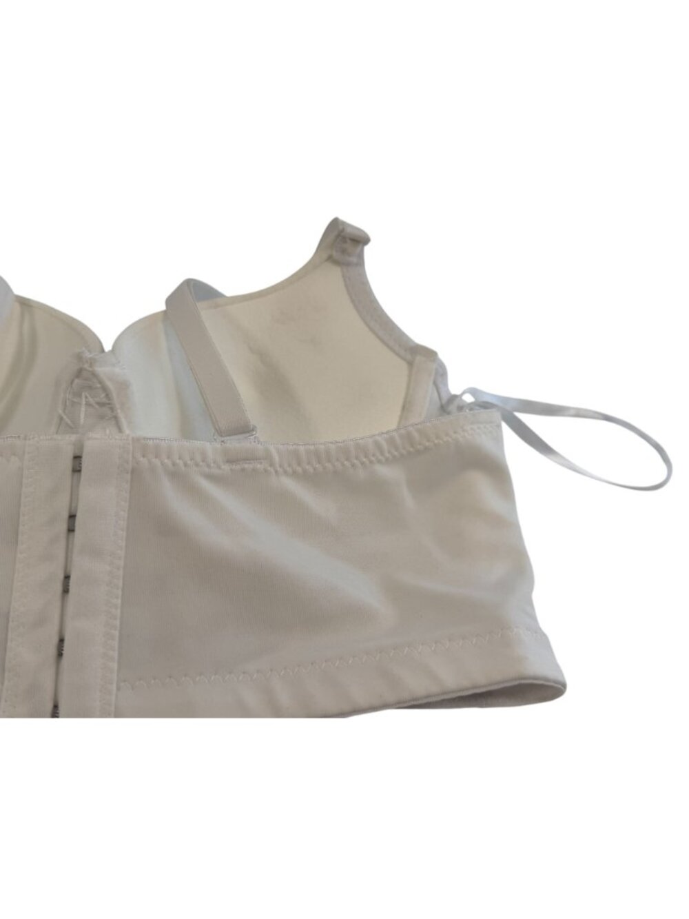 SPARKLY Faceted Crystal Embellished White Bralette Bra Top Adjustable 34/75 - Picture 13 of 14